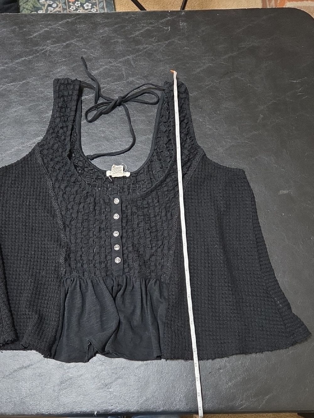 Torrid Festi Black Lace Boho Peplum Top Tank Size 0 XL Textured Coquette - Picture 6 of 6